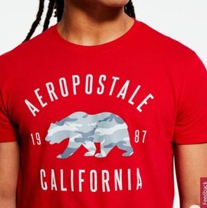 Aeropostale red camo bear shirt